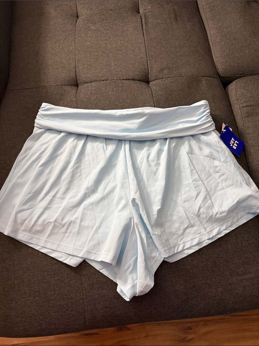 JoyLab Light Blue Fold-Over Waist Athletic Skort